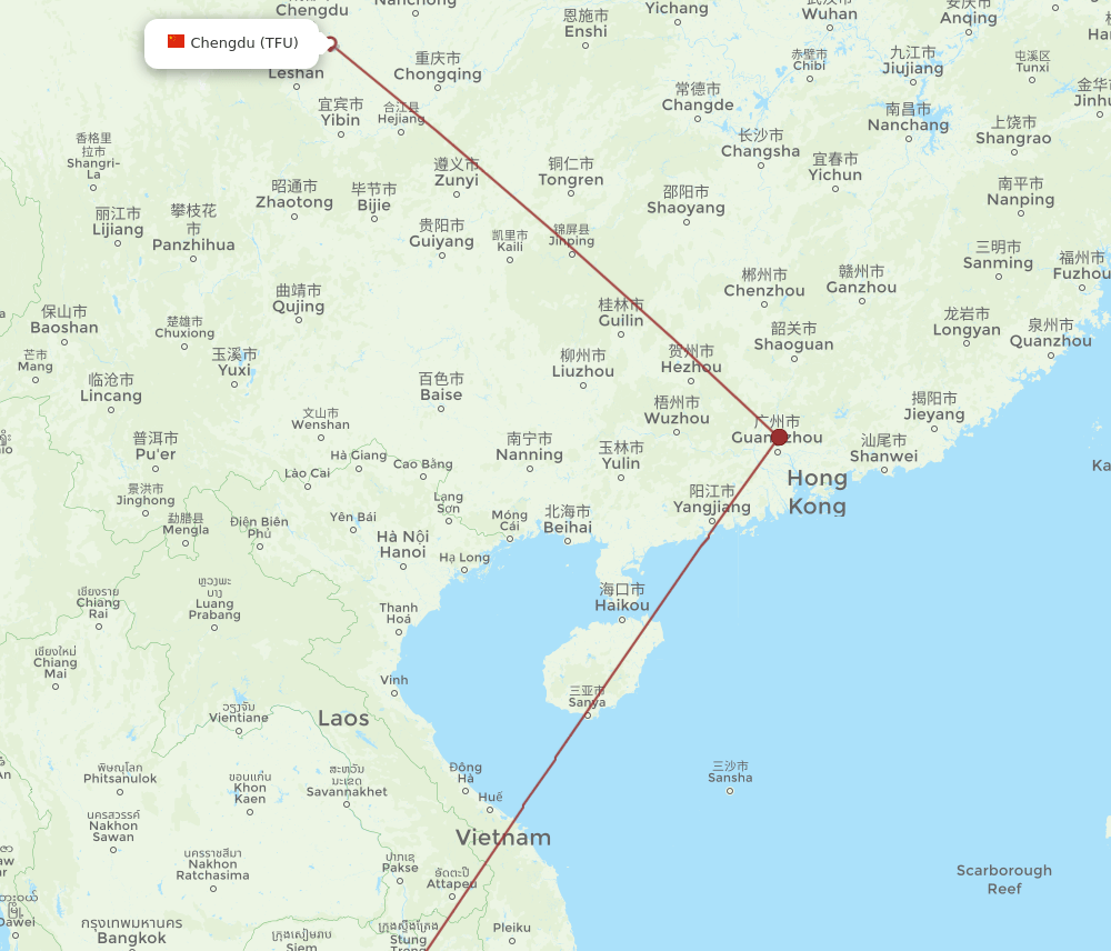 TFU to PNH flights and routes map