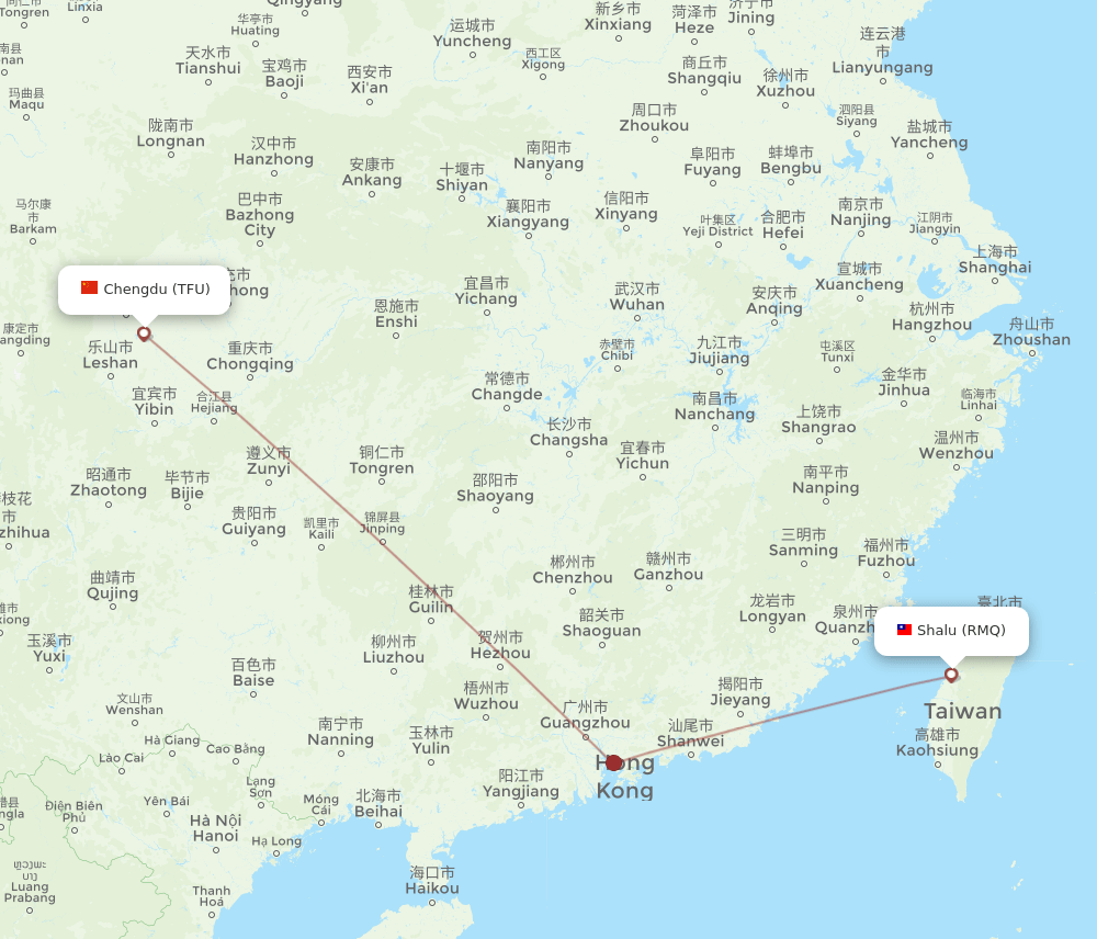 TFU-RMQ flight routes