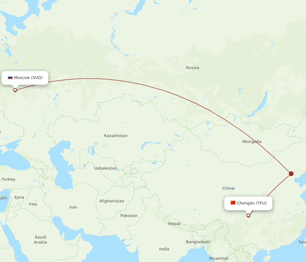 TFU-SVO flight routes