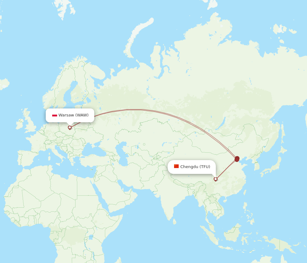 TFU-WAW flight routes