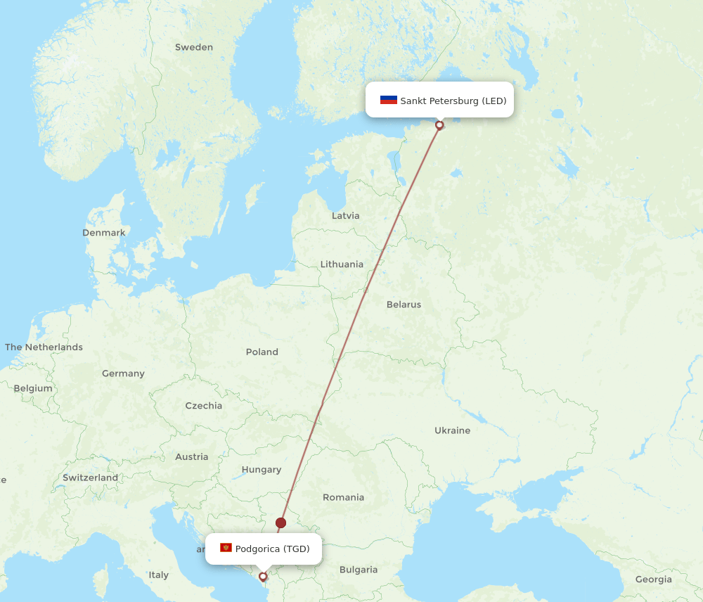 TGD-LED flight routes
