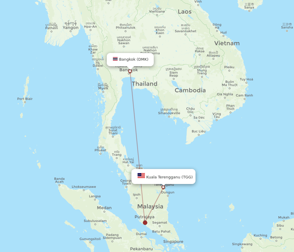 TGG-DMK flight routes