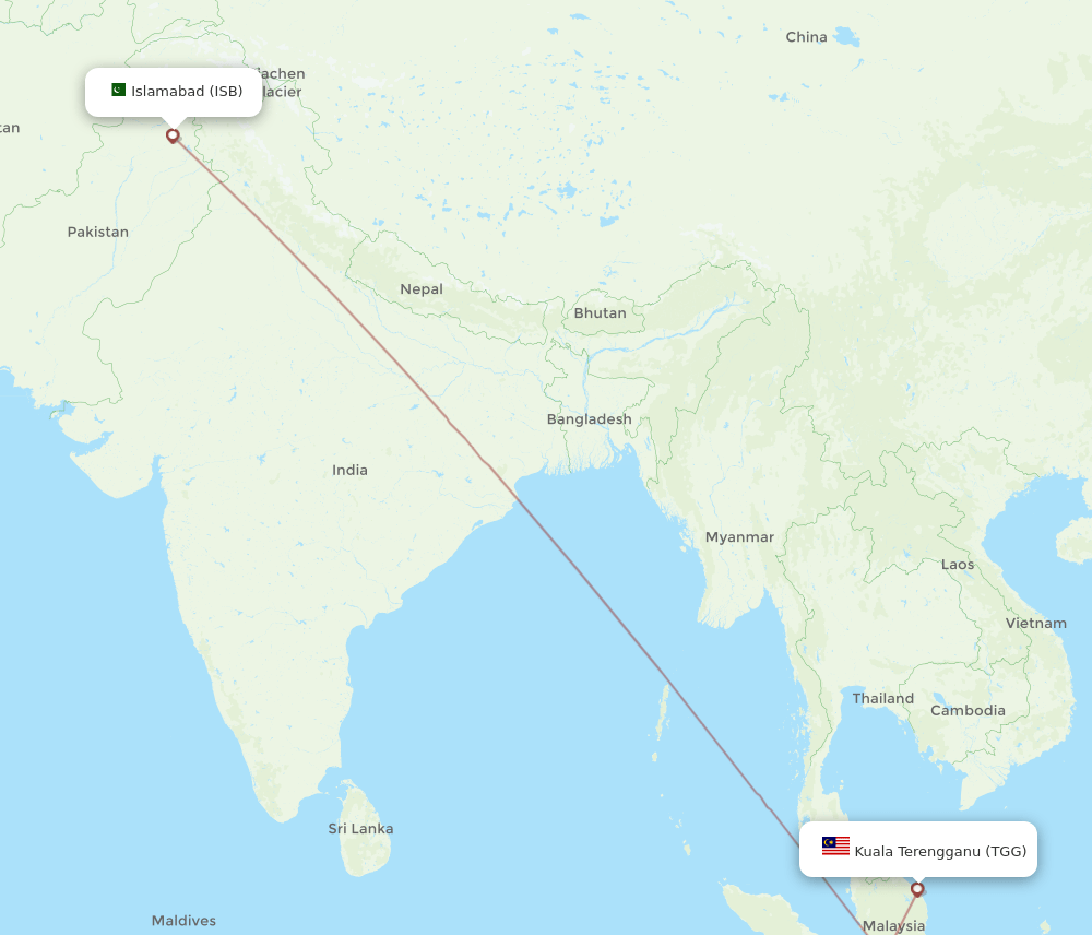 TGG-ISB flight routes