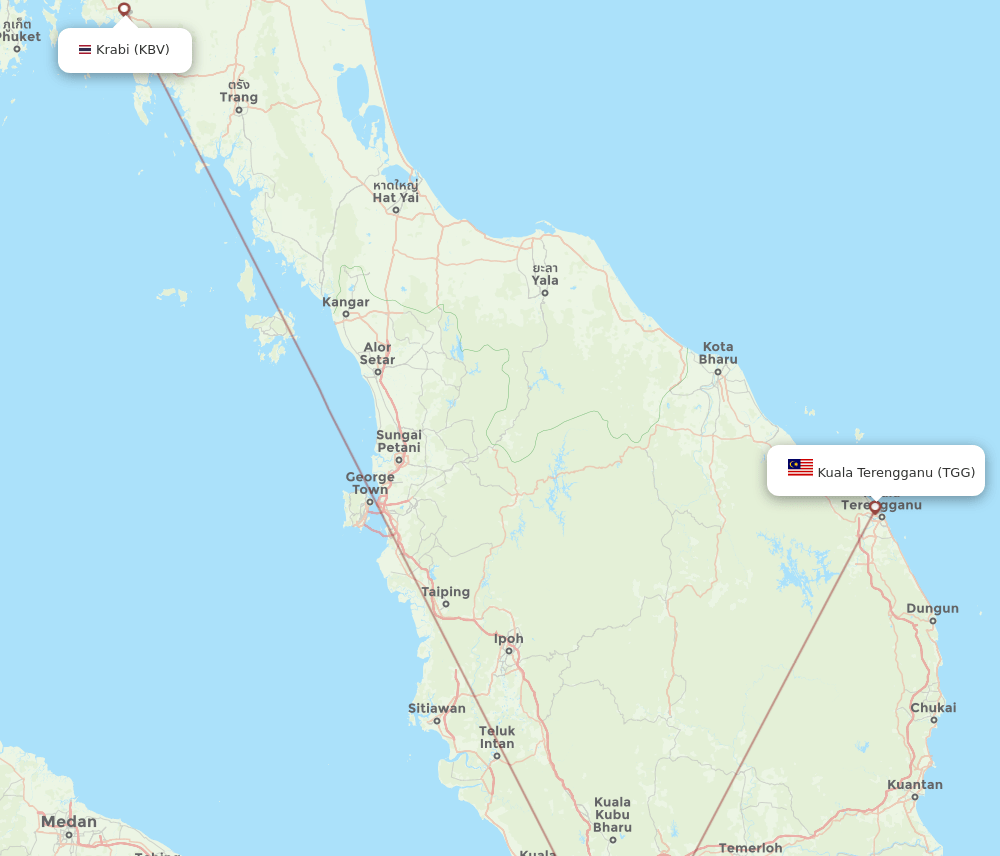TGG-KBV flight routes