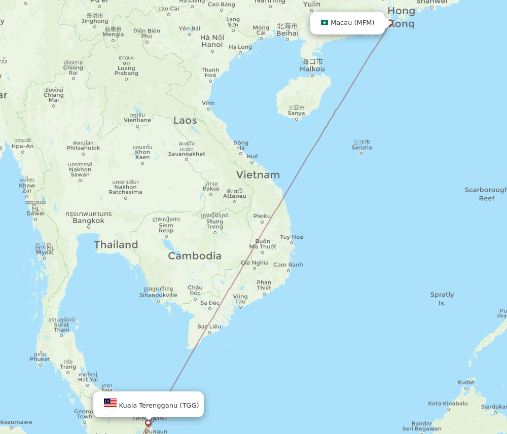 TGG-MFM flight routes