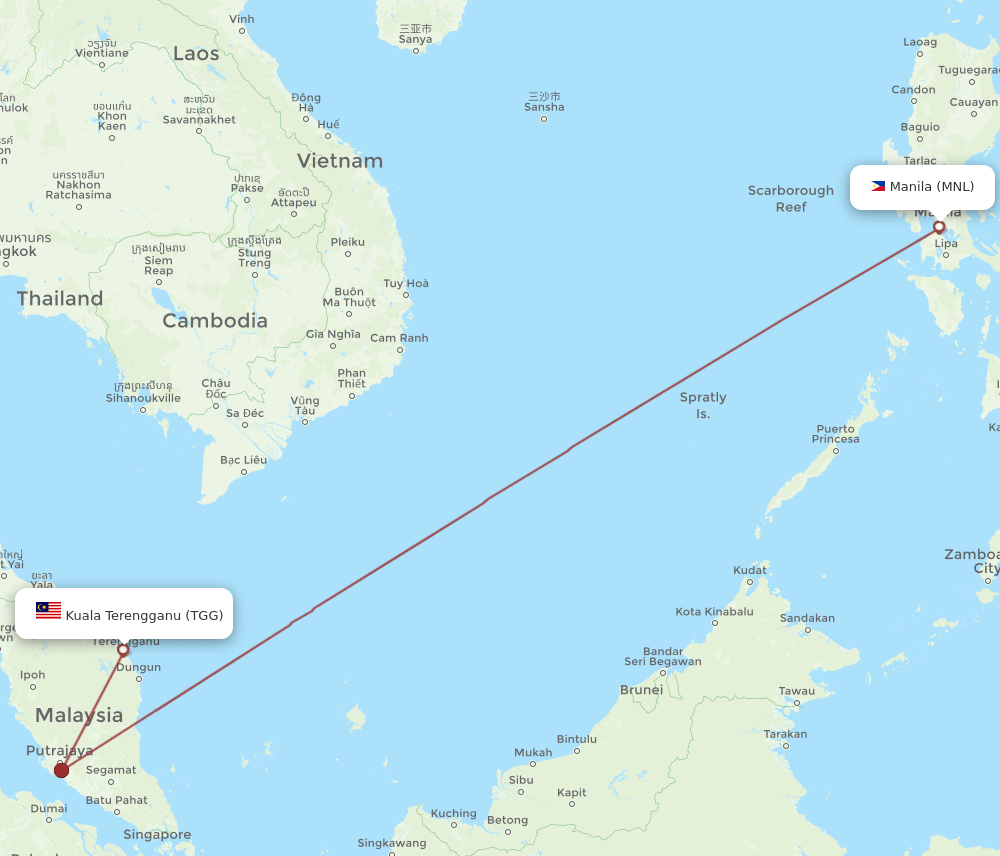 TGG-MNL flight routes