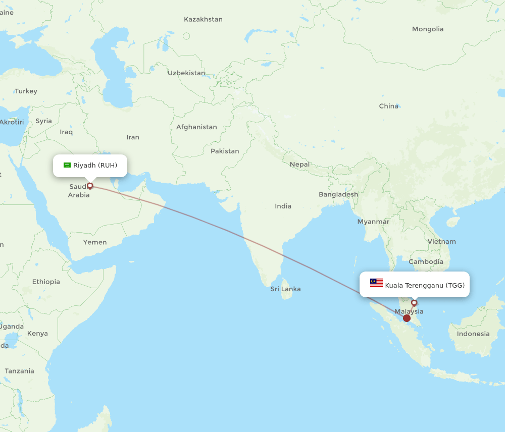 TGG-RUH flight routes