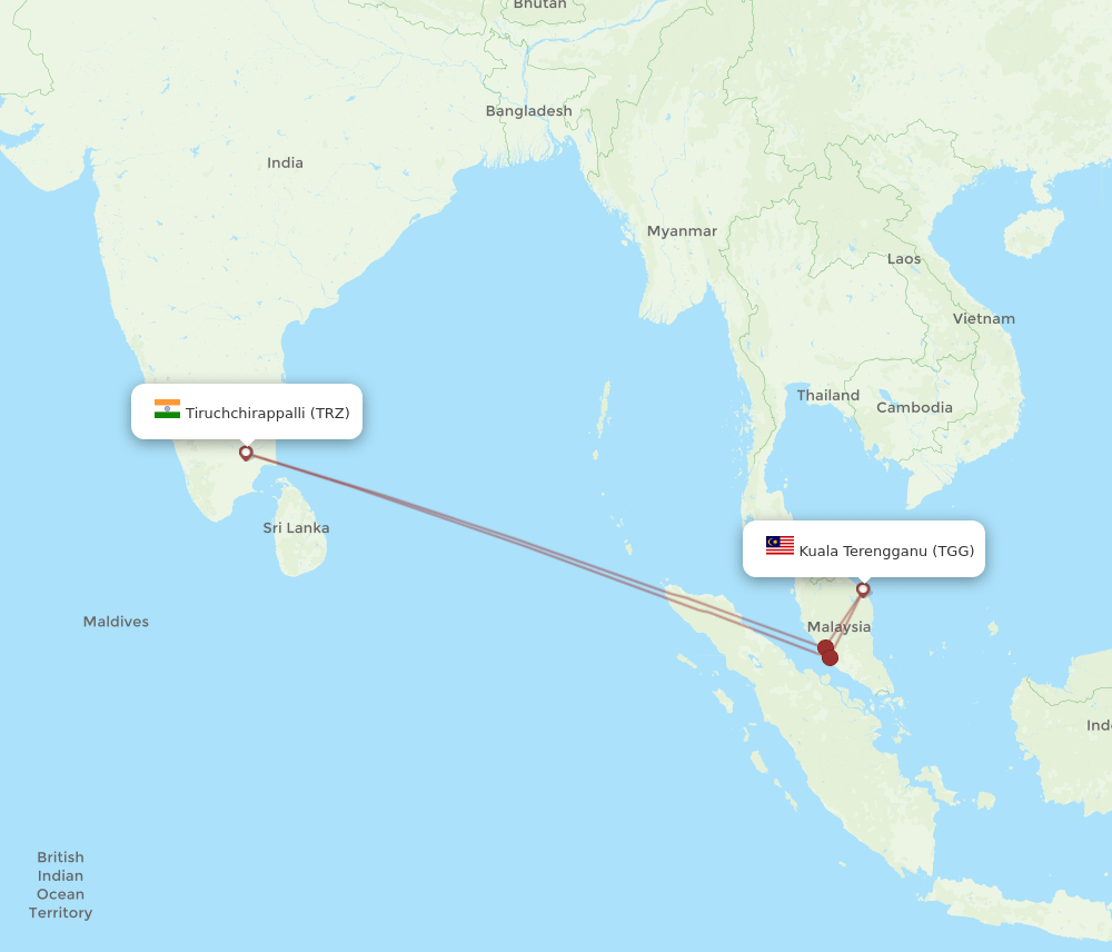 TGG-TRZ flight routes