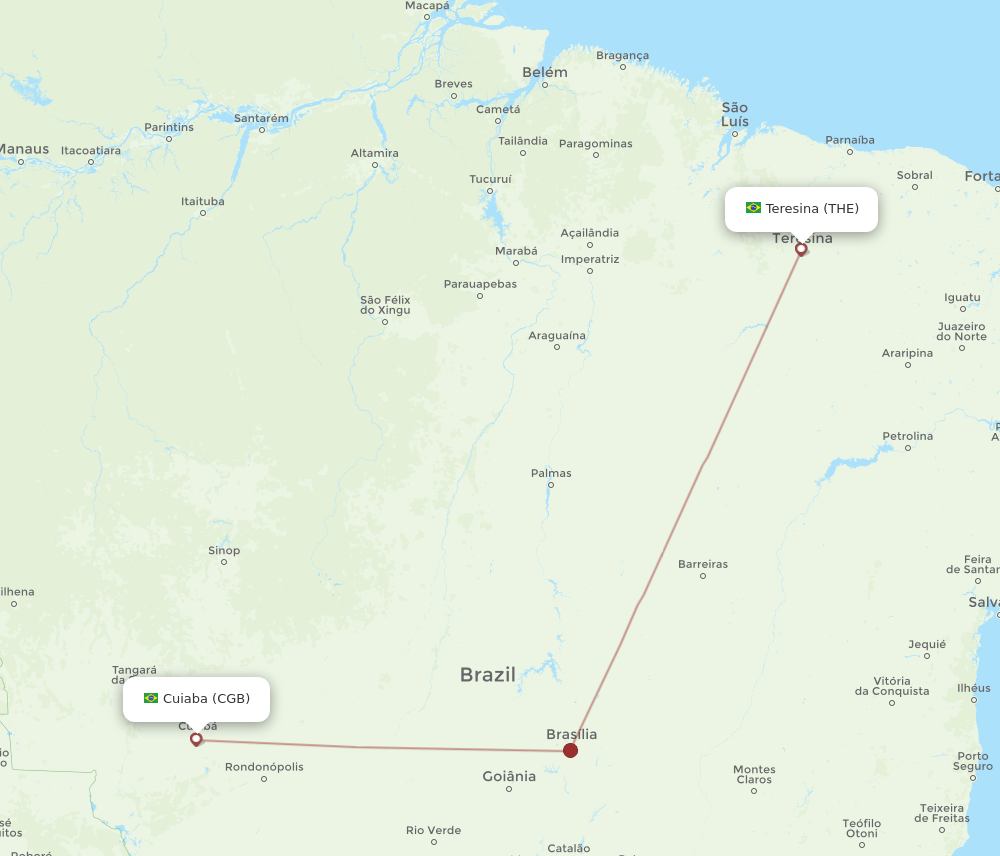 THE to CGB flights and routes map