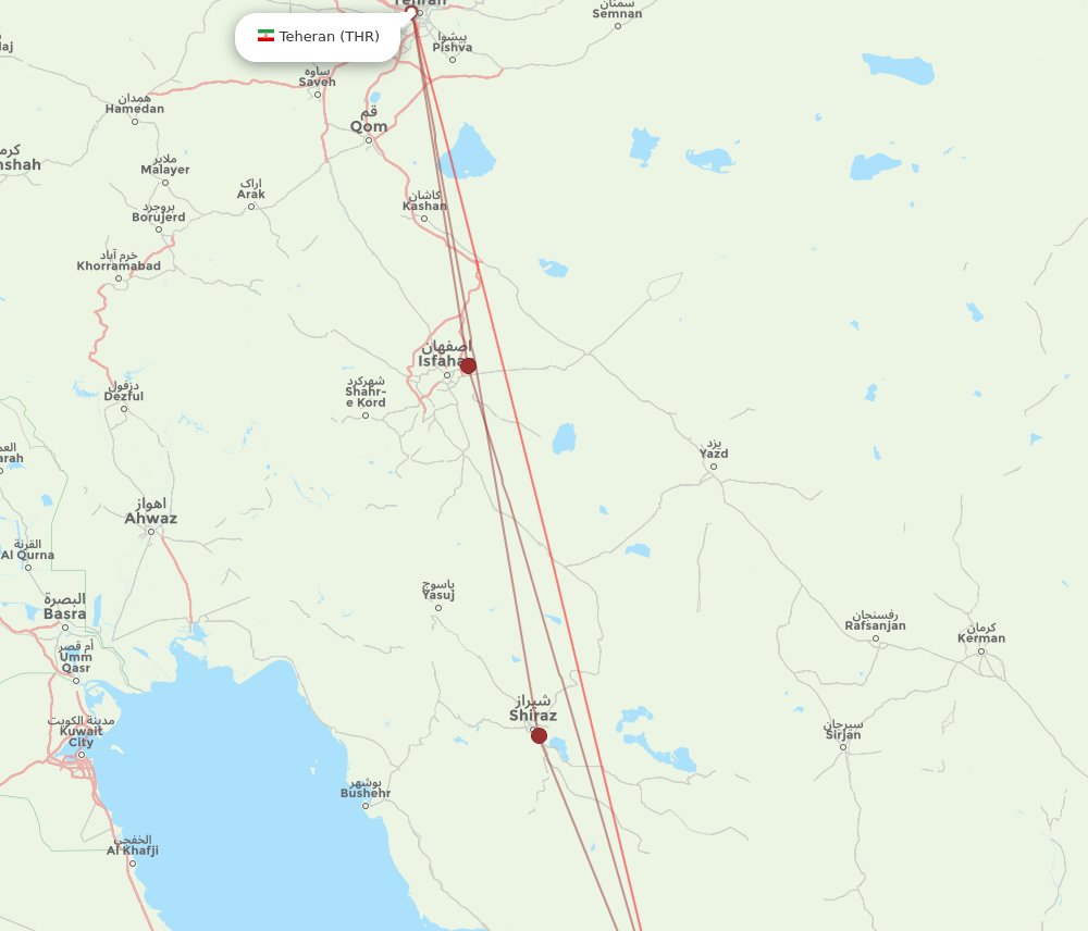 THR-KIH flight routes