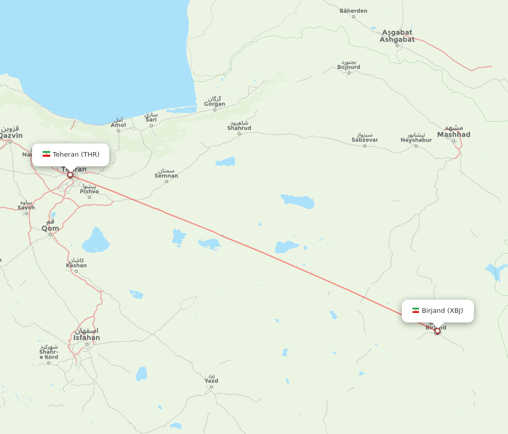 THR-XBJ flight routes