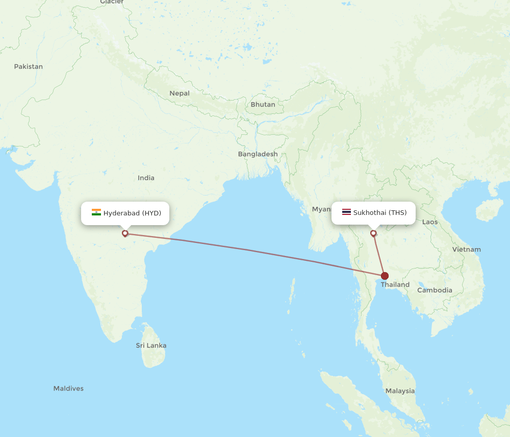 THS-HYD flight routes