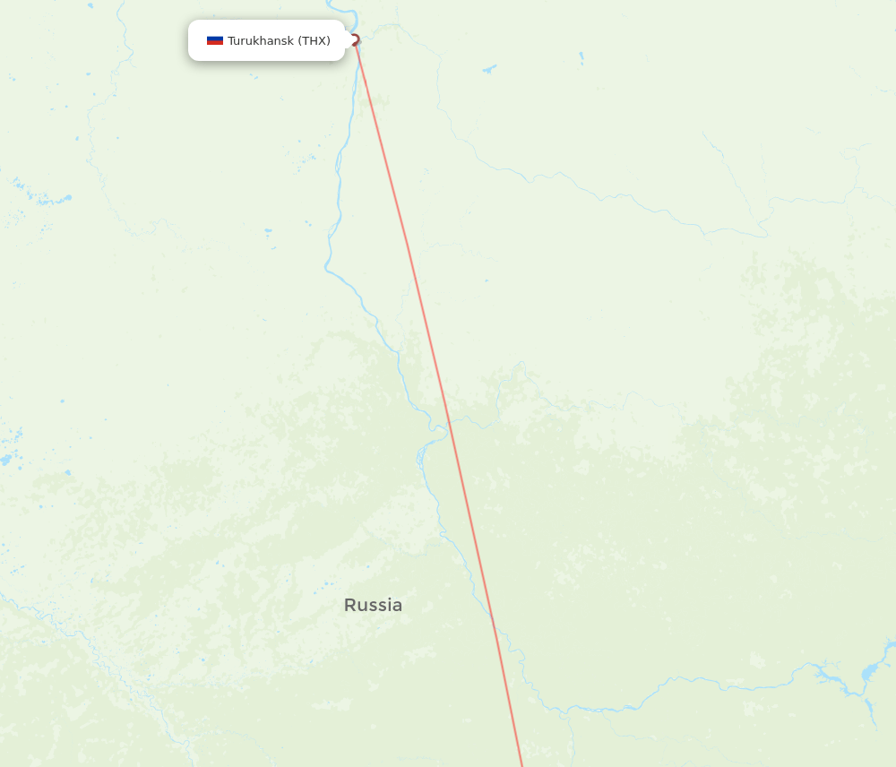 THX to KJA flights and routes map