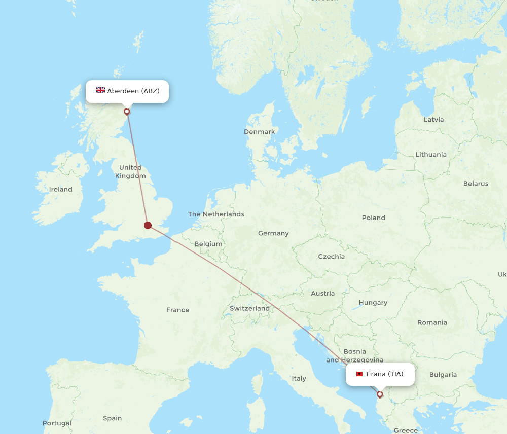 TIA-ABZ flight routes