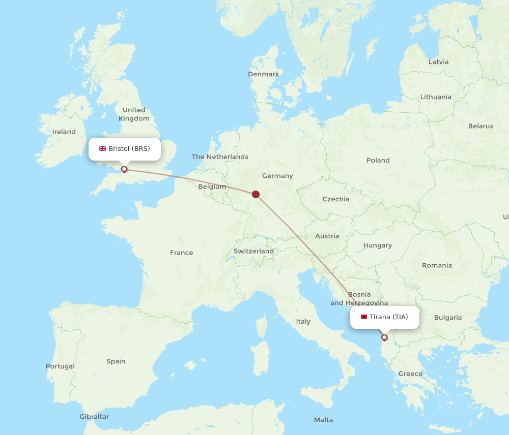 TIA-BRS flight routes