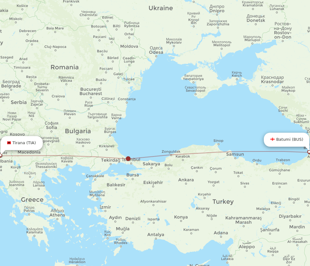 TIA-BUS flight routes