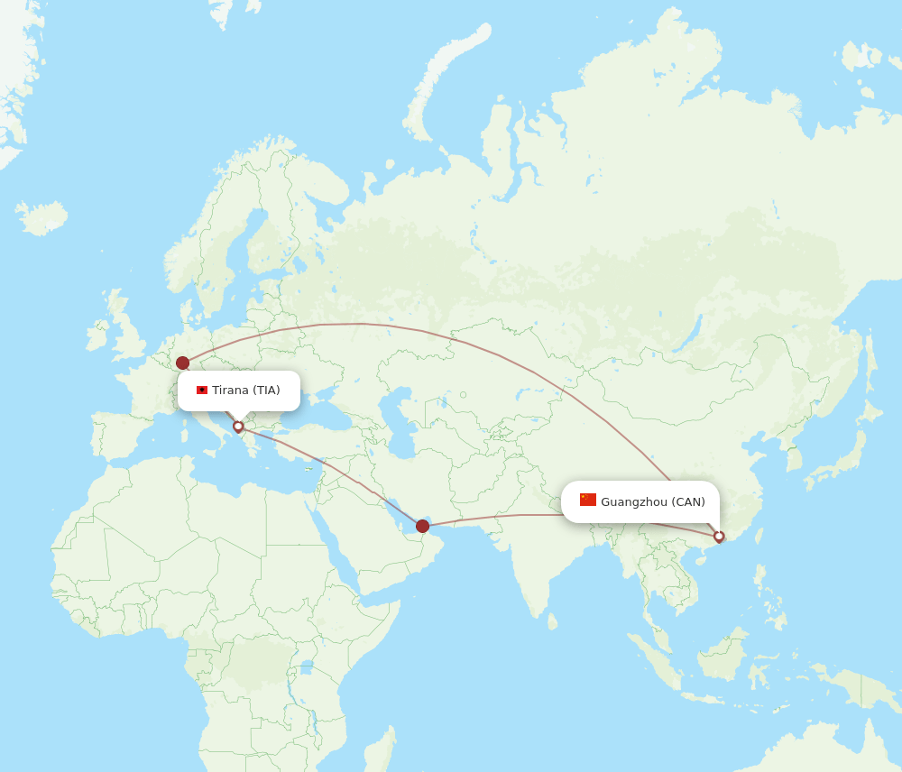 TIA-CAN flight routes