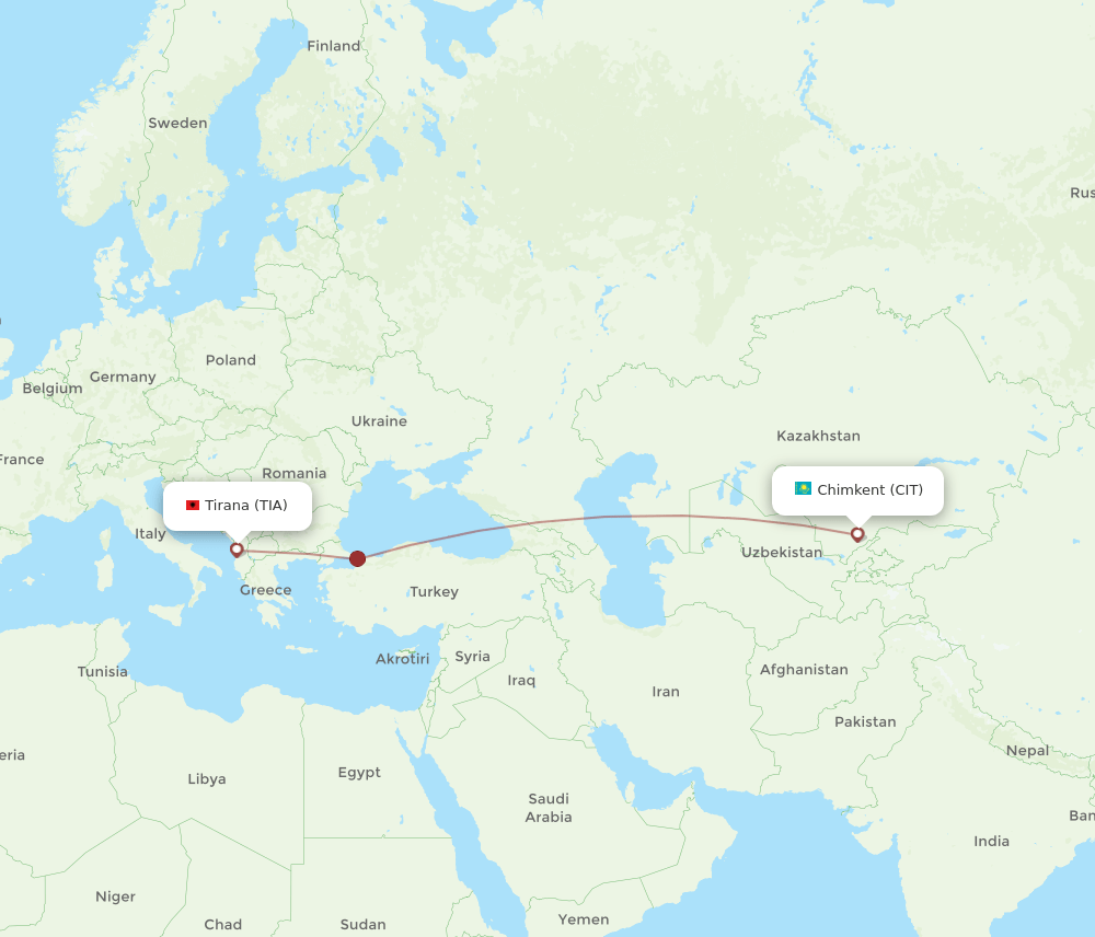 TIA-CIT flight routes
