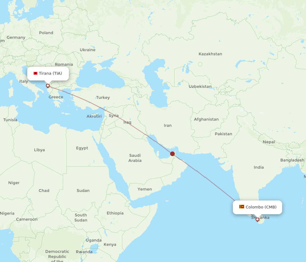 TIA-CMB flight routes