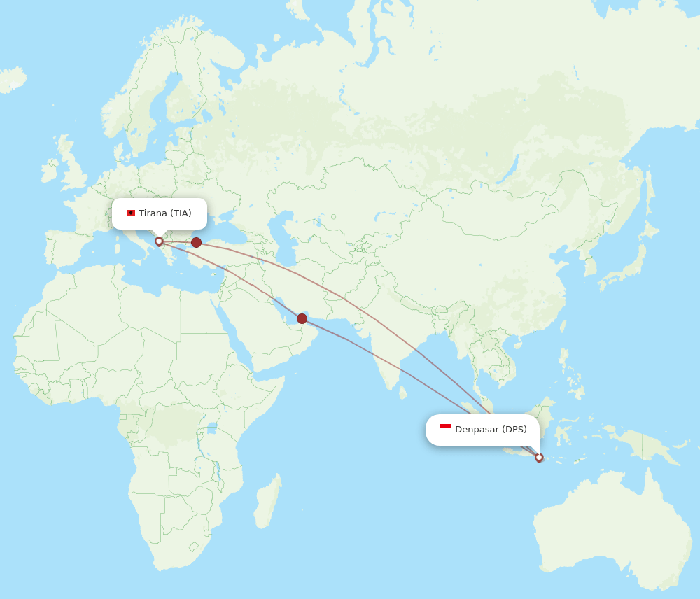 TIA-DPS flight routes