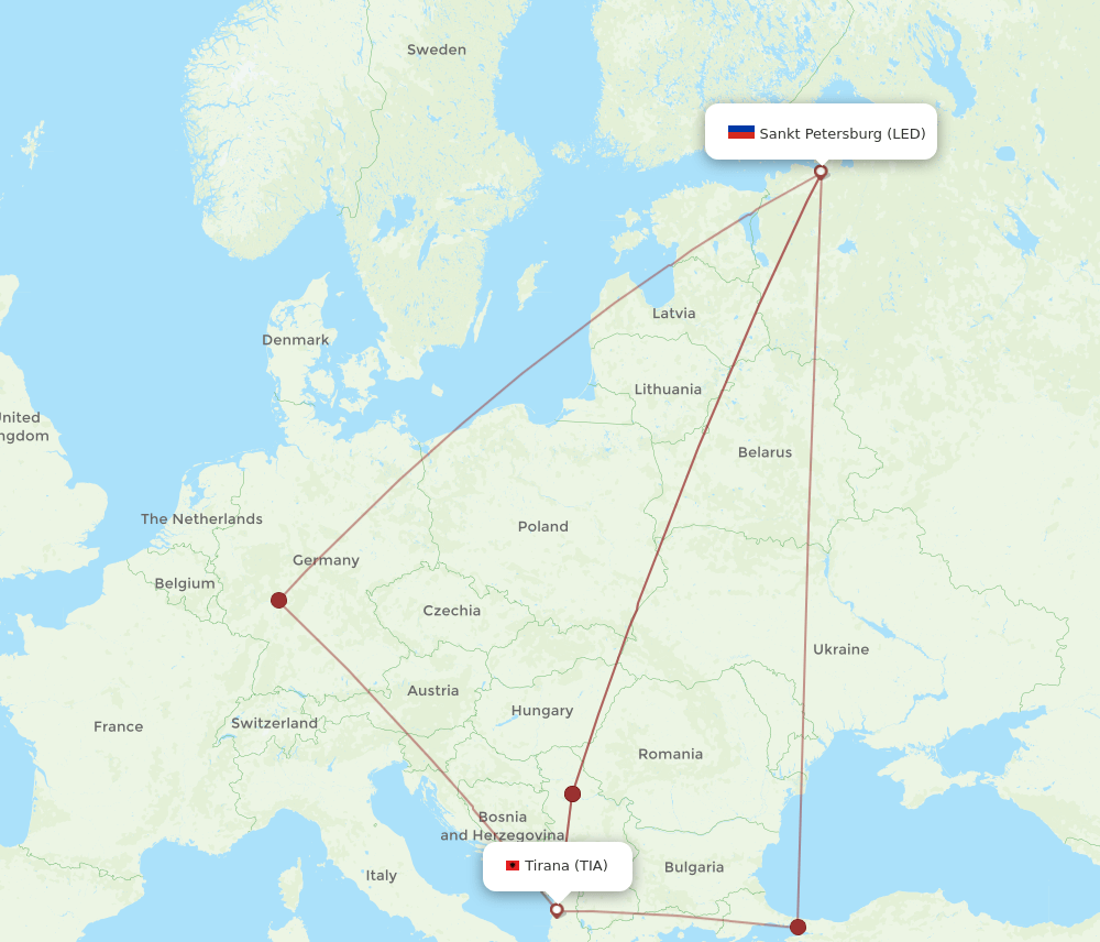TIA-LED flight routes