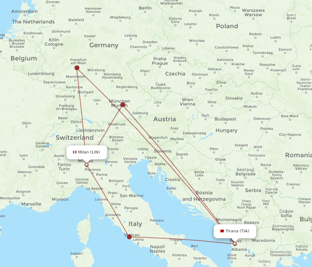 TIA-LIN flight routes