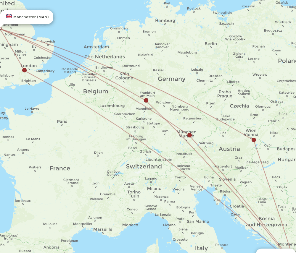 TIA-MAN flight routes