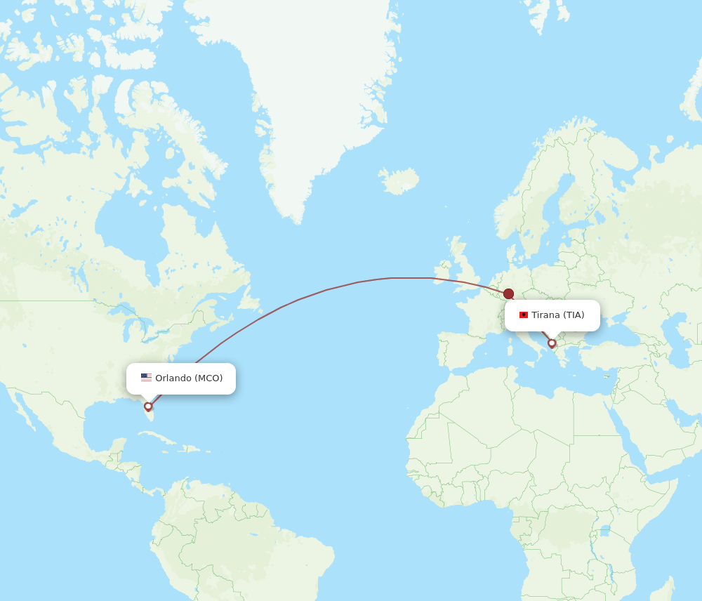 TIA-MCO flight routes