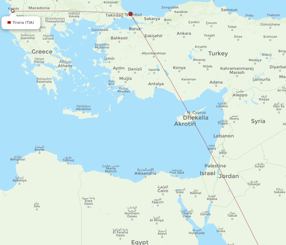 TIA-MED flight routes