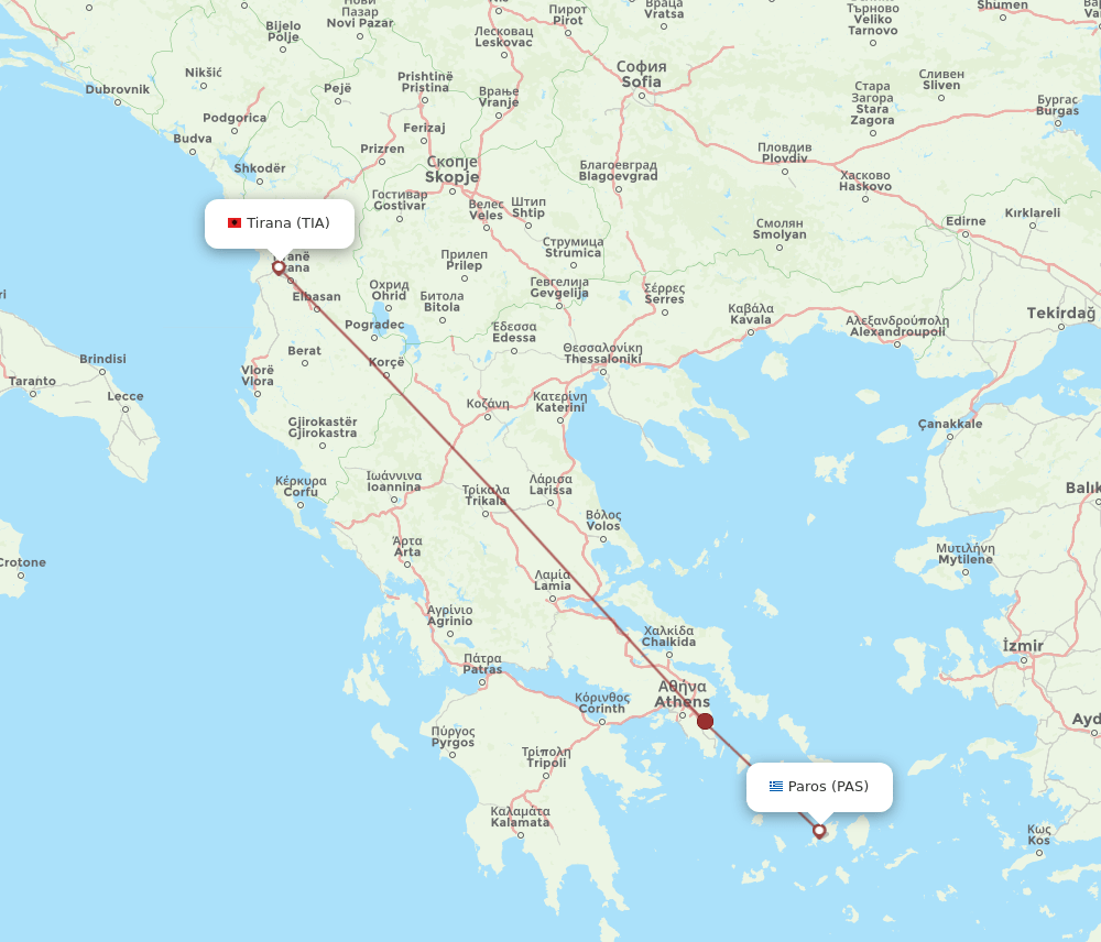 TIA-PAS flight routes
