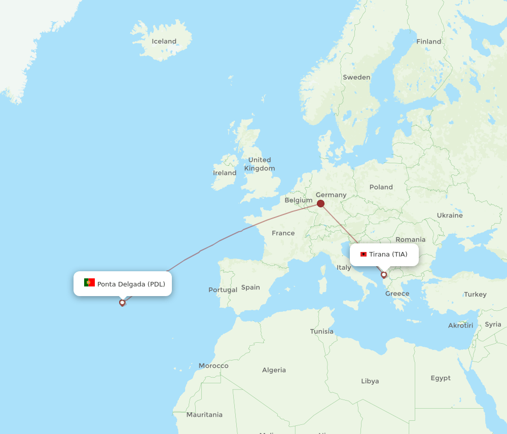 TIA-PDL flight routes