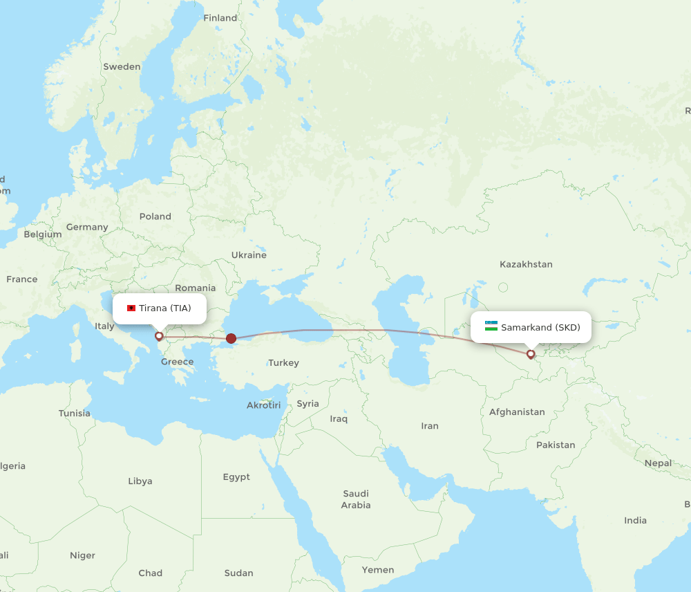 TIA-SKD flight routes