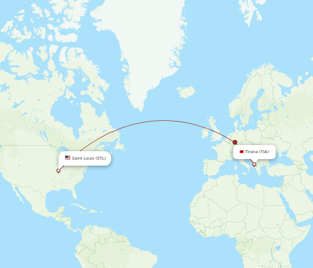 TIA-STL flight routes