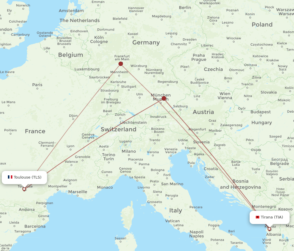 TIA-TLS flight routes