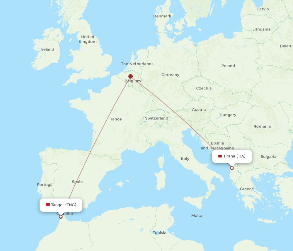 TIA-TNG flight routes