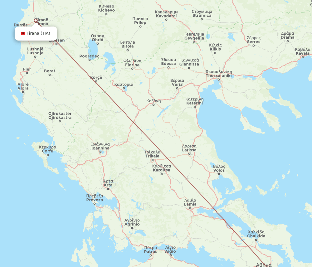 ZTH to TIA flights and routes map