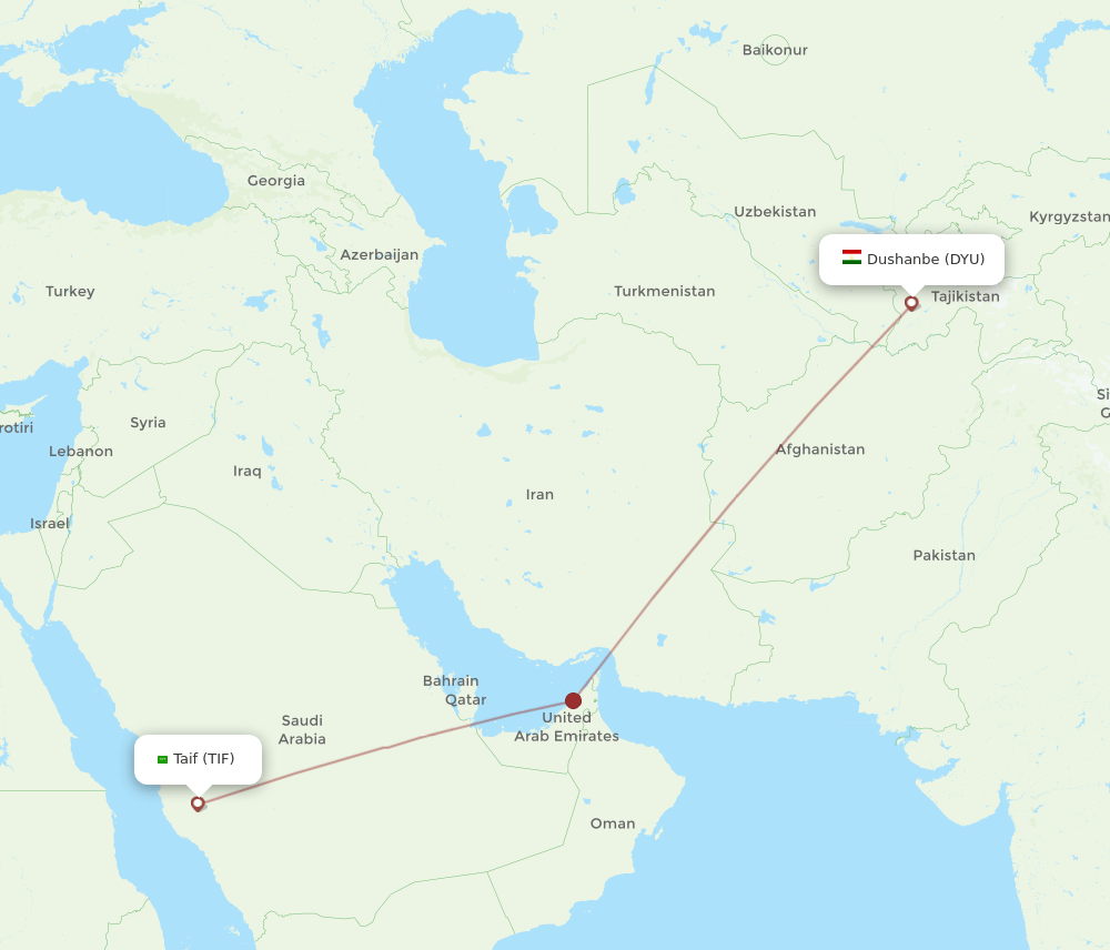 TIF-DYU flight routes