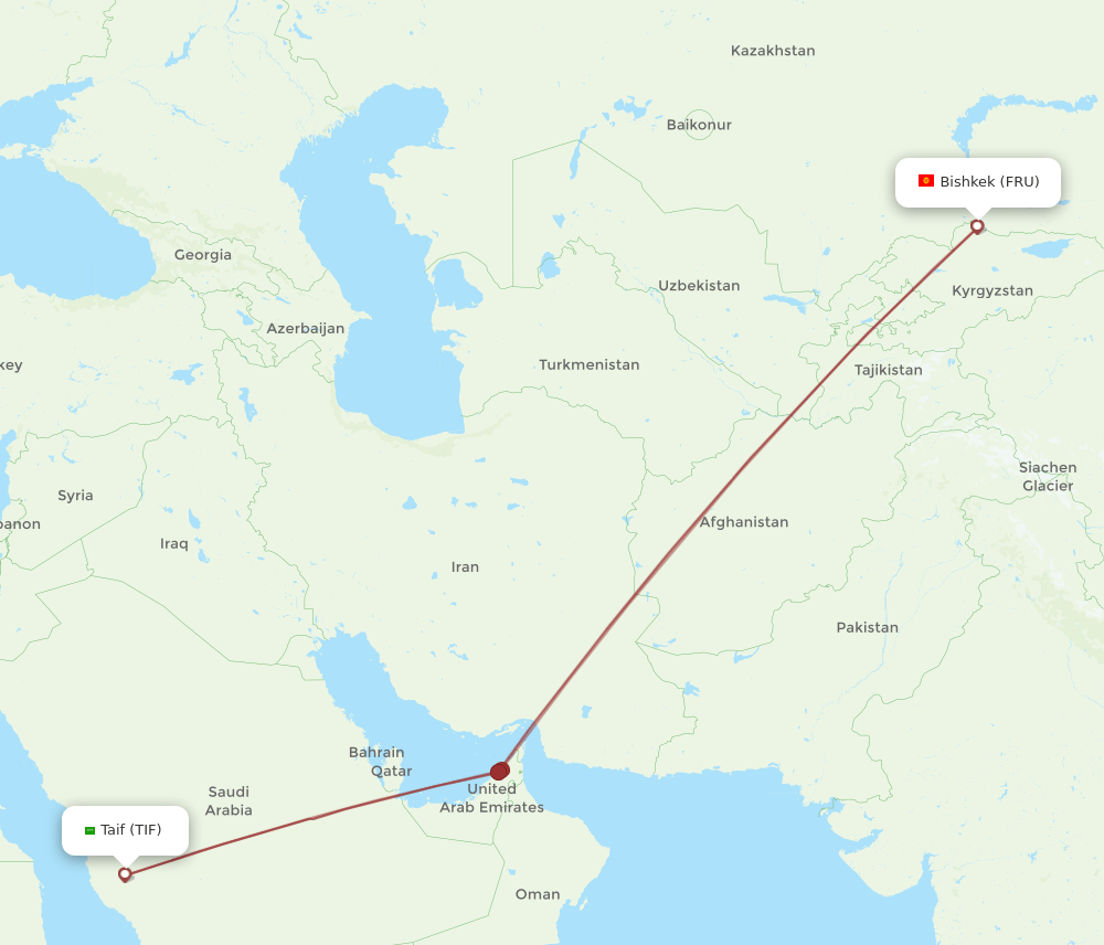 TIF-FRU flight routes