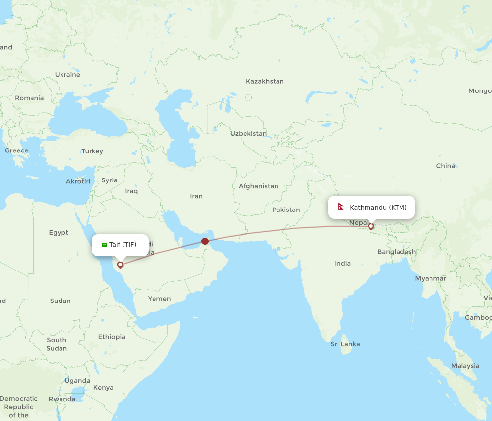 TIF-KTM flight routes