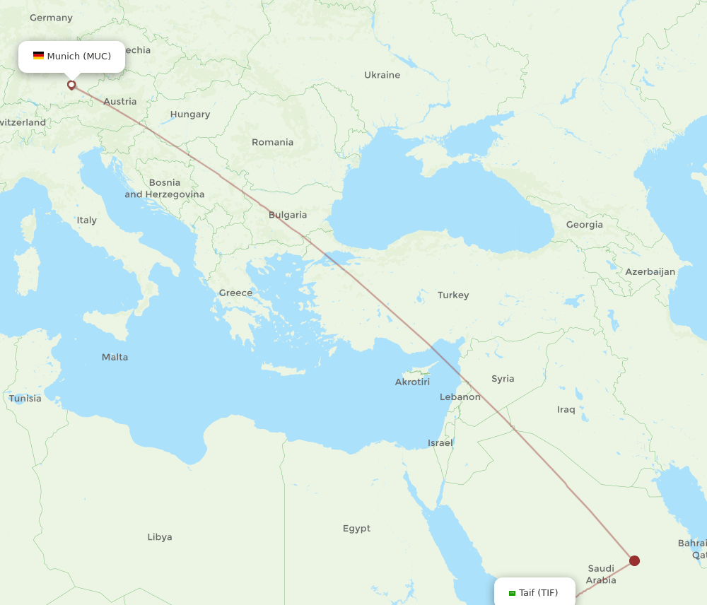 TIF-MUC flight routes