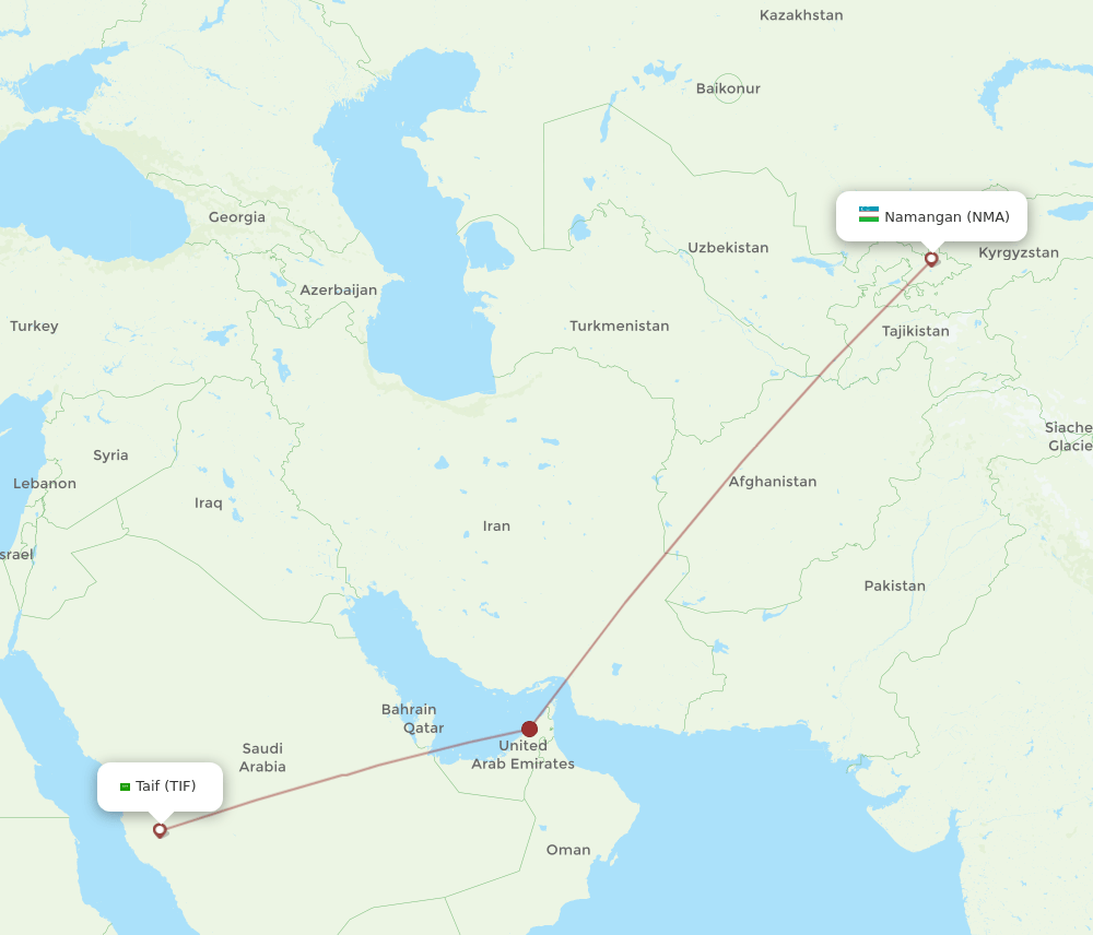 TIF-NMA flight routes