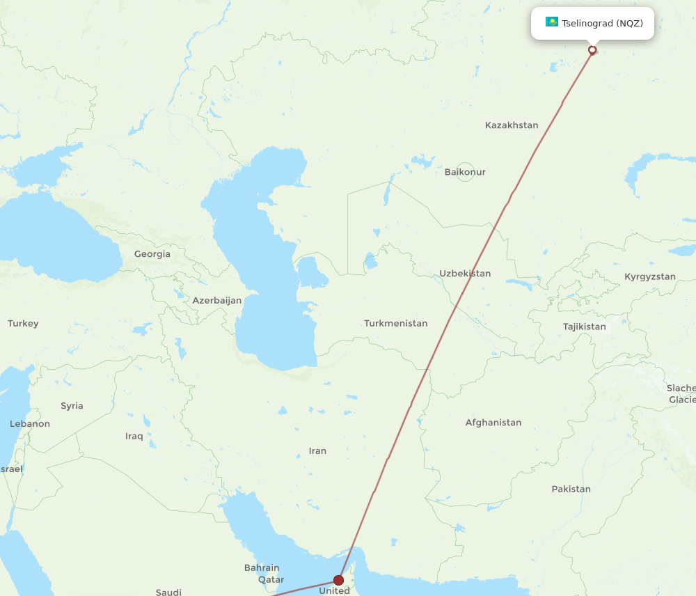 TIF-NQZ flight routes