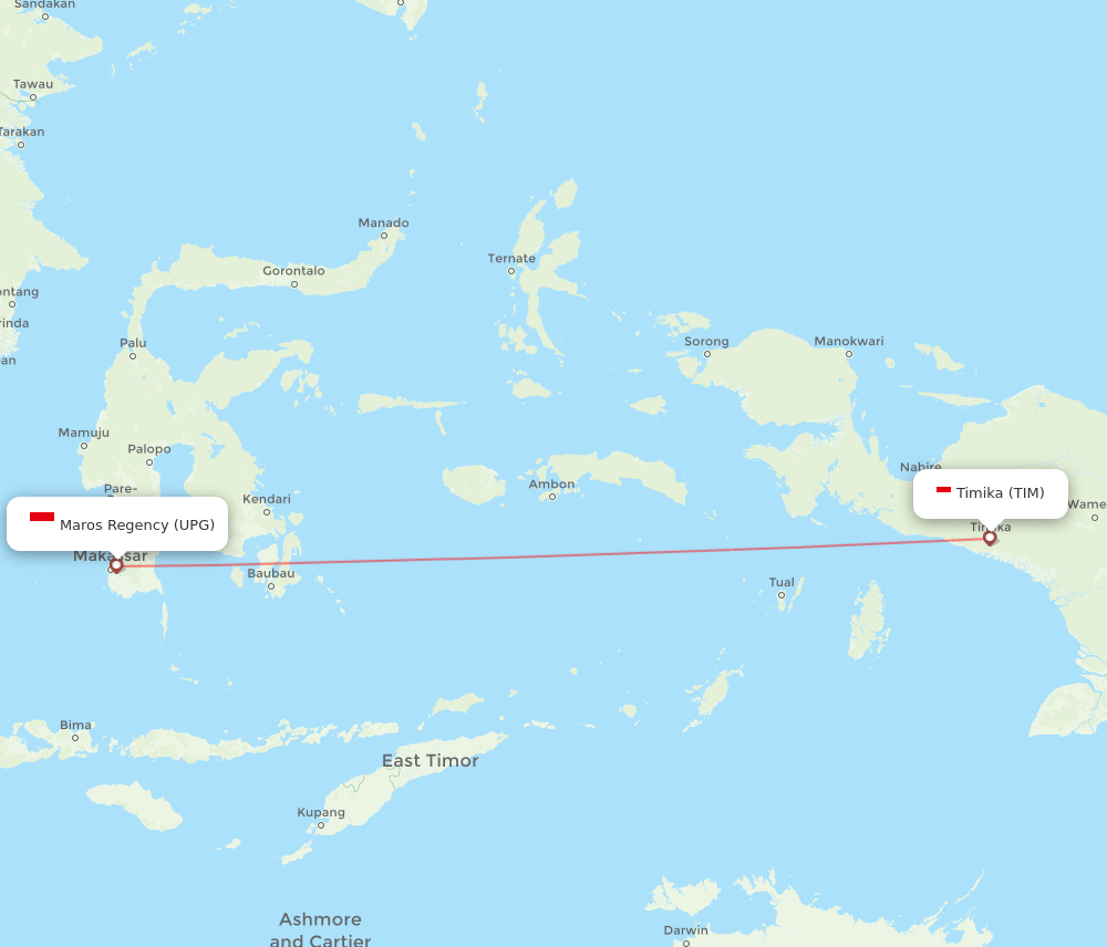 TIM-UPG flight routes