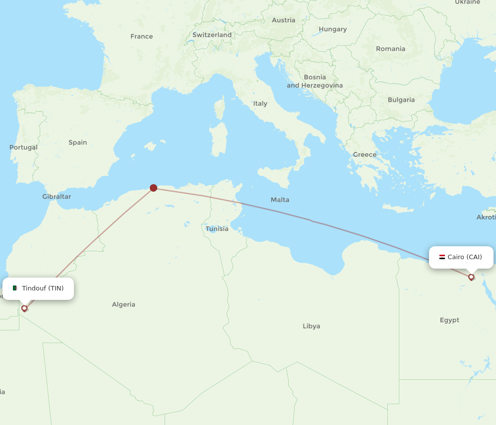 TIN-CAI flight routes