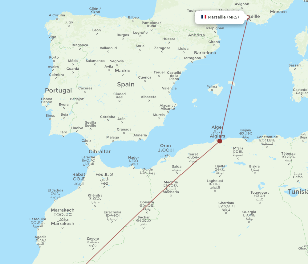 TIN-MRS flight routes