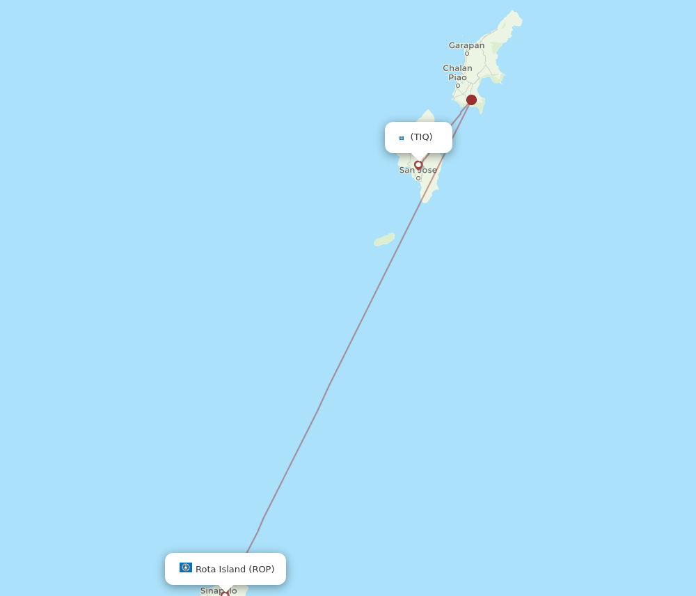 TIQ-ROP flight routes