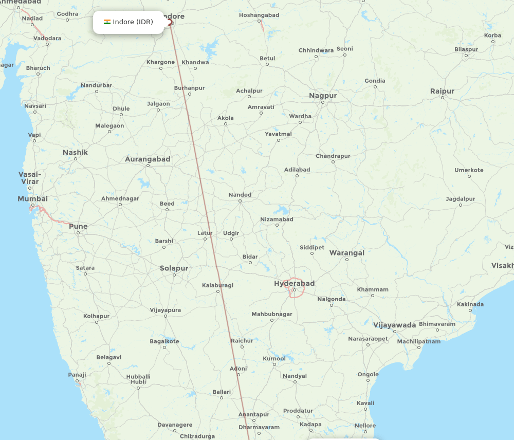 TIR-IDR flight routes