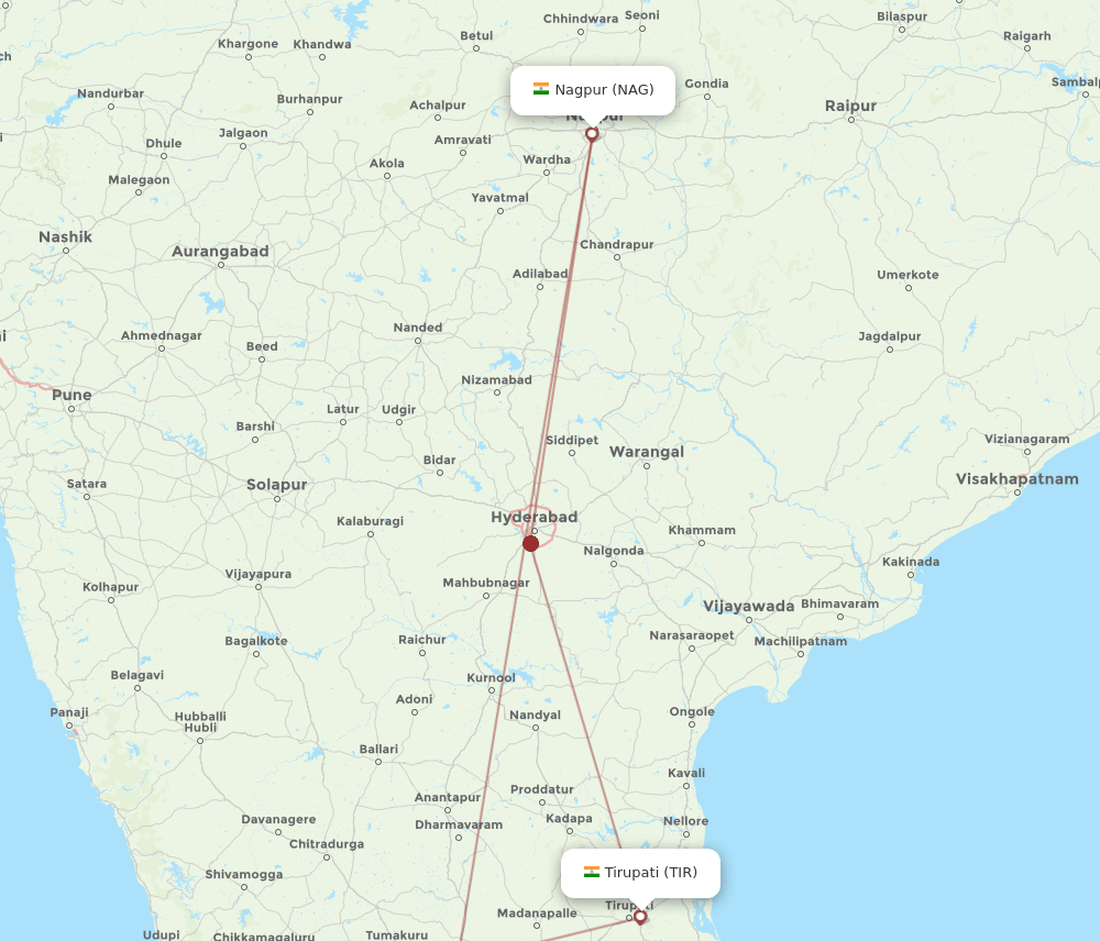 TIR-NAG flight routes
