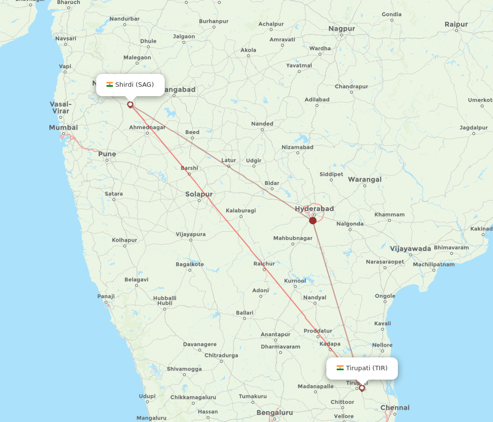 TIR-SAG flight routes