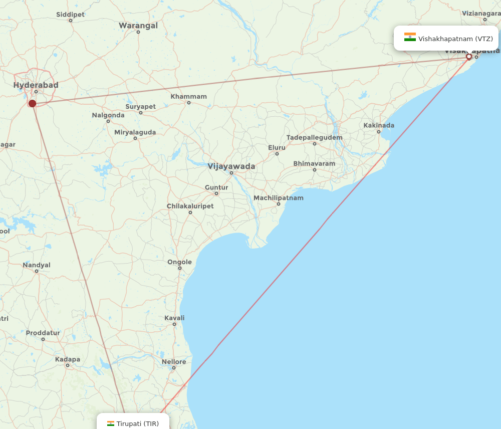 TIR to VTZ flights and routes map